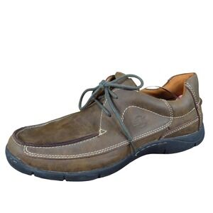 Streetcars Sundance Men 10.5 Brown Leather Moc Toe Casual Comfort Lace Shoes